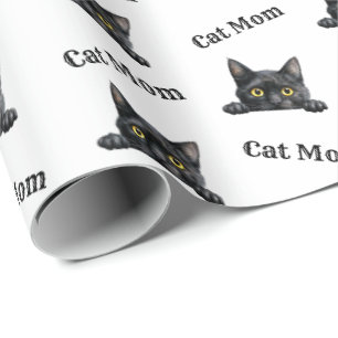 Papel De Presente Padrão de Aquarela de Gata Mãe Espiando Bombay