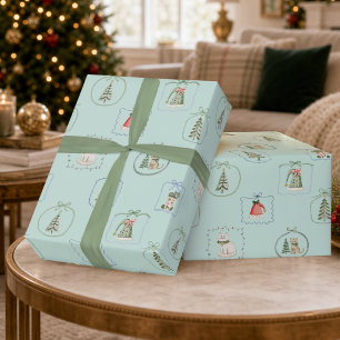 Papel De Presente Padrão de aquarela de Natal do livro de histórias