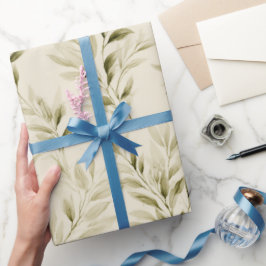 Papel De Presente Padrão de aquarela de oliveira bege suave