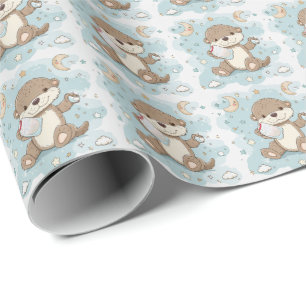 Papel De Presente Padrão De Aquarela De Pastel De Bebê Cute Mais Lon