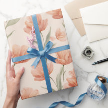 Padrão de aquarela de tulipa coral em tons de pêss