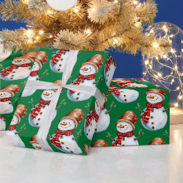 Papel De Presente Padrão de Aquarela Feliz Neve Feliz