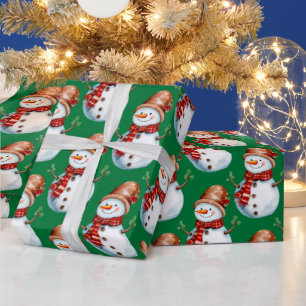 Papel De Presente Padrão de Aquarela Feliz Neve Feliz