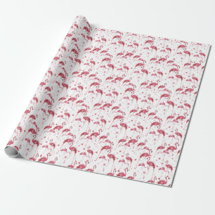 Papel De Presente Padrão de aquarela Flamingo, design vibrante.