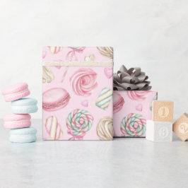 Papel De Presente Padrão de Aquarela Rosa-doce