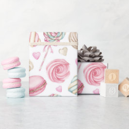 Papel De Presente Padrão de Aquarela Rosa-doce