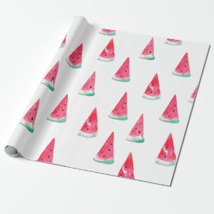 Papel De Presente Padrão de aquarela sem costura com melancia