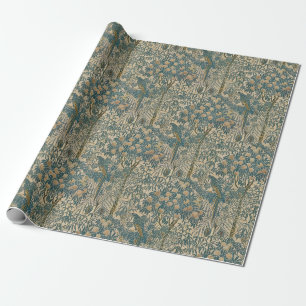Papel De Presente Padrão de Arara Vintage Art Nouveau de Walter Cran
