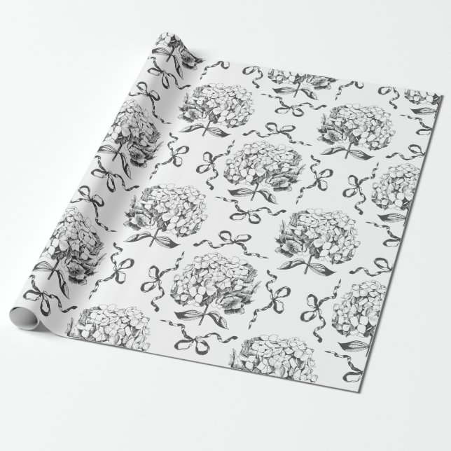 Papel De Presente Padrão de Arco de Hydrangea de pré-disquete Elegan (Desenrolado)