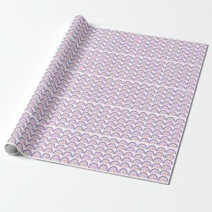 Papel De Presente Padrão de Arco-Íris Desenhado à Mão Roxo do Dia do