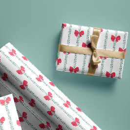 Papel De Presente Padrão De Arcos Vermelhos E Garland Para Presentes