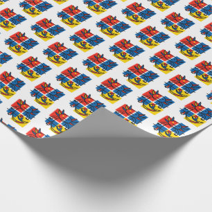 Papel De Presente Padrão de Arte Abstrata Divertido de Axolote Piet