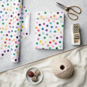 Papel De Presente Padrão de arte colorido de bolinhas em branco croc