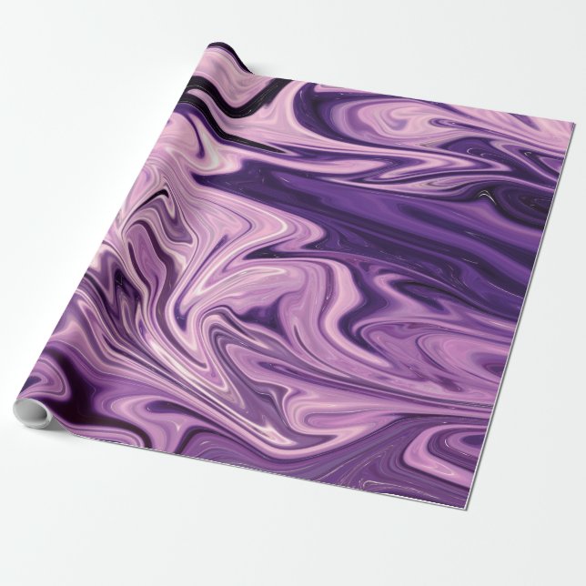 Papel De Presente Padrão de arte da galáxia azul (Desenrolado)