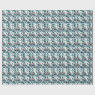 Papel De Presente Padrão de arte de água-forte de coral com águas-vi