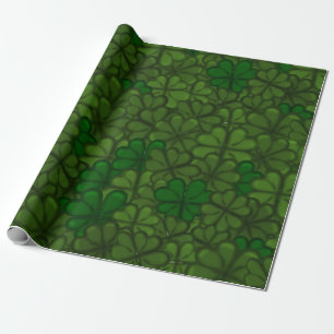 Papel De Presente Padrão de Arte Digital Campo de Trevos Dia de São