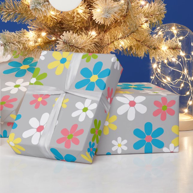 Papel De Presente Padrão De Arte Floral Primavera Simples E Brilhant (Feriados)