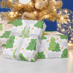 Papel De Presente Padrão de árvore de Natal bonito