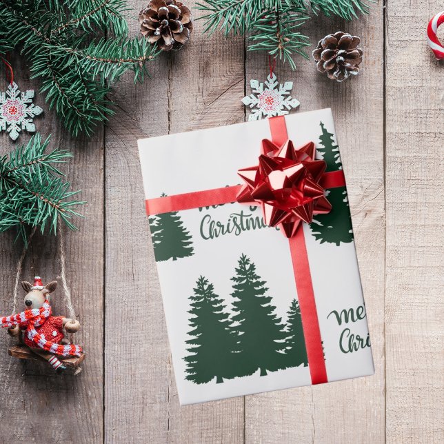 Papel De Presente Padrão de árvore de Natal com citações Elegante Pr (Criador carregado)