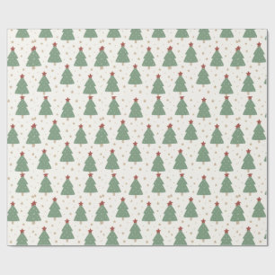 Papel De Presente Padrão de árvore de Natal minimalista fofo – Festi