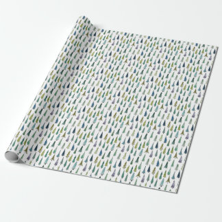 Papel De Presente Padrão de árvore fina retro Natal e presente de in
