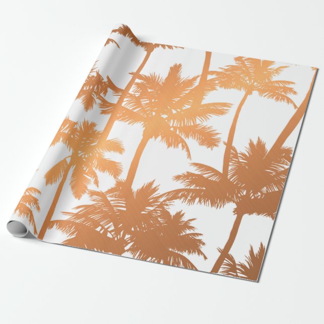 Papel De Presente Padrão de Árvore Palm (Desenrolado)