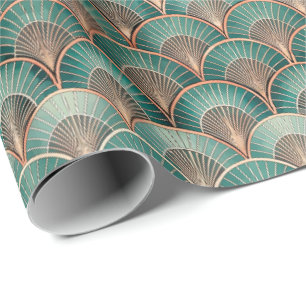 Papel De Presente Padrão de azulejos Art Déco fofo