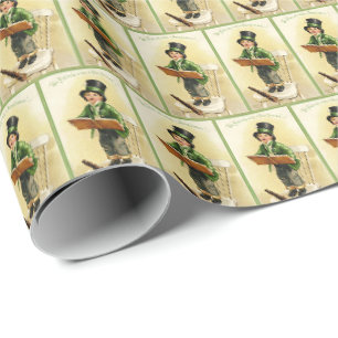 Papel De Presente Padrão de azulejos Cool Vintage Irlanda Dia de São
