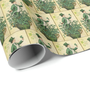Papel De Presente Padrão de azulejos Cool Vintage Irlanda do dia de 
