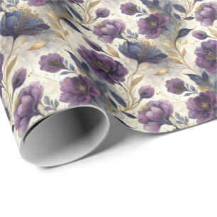 Papel De Presente Padrão de azulejos florais de tinta alcoólica de l