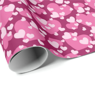 Papel De Presente Padrão de azulejos fofos corações rosa