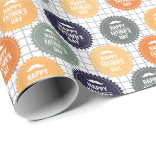Papel De Presente Padrão de azulejos legal Feliz Dia dos Pais