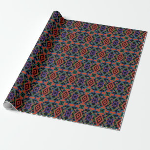 Papel De Presente Padrão de Azulejos Simétricos do Sudoeste em Linha