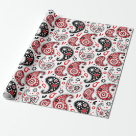 Papel De Presente Padrão de Bandana Paisley do Natal do Rodeio Oeste