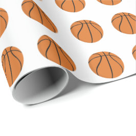 Papel De Presente Padrão de basquete | Qualquer Cor De Fundo