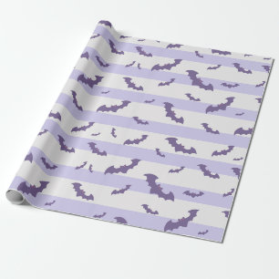 Papel De Presente Padrão de Bat de lavanda em segundo plano distribu