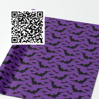 Papel De Presente Padrão de Bat Roxo