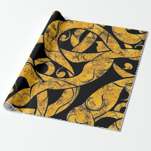 Padrão de Batik Amarelo e Preto