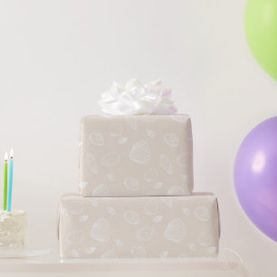 Papel De Presente Padrão de bege de conchas brancas elegantes