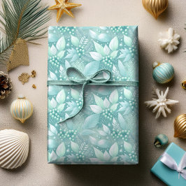 Papel De Presente Padrão de Berries de Folhagem de Natal Costeiro nº