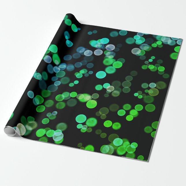 Papel De Presente Padrão de bolha Abstrato de Seagreen Verde Azul (Desenrolado)
