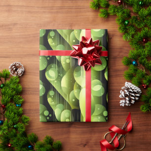 Papel De Presente Padrão de Bolha Verde Limão Neon