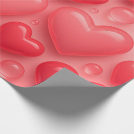 Papel De Presente Padrão de bolhas de cor rosa e vermelho