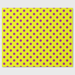 Papel De Presente Padrão de bolinhas amarelo e roxo