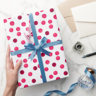Papel De Presente Padrão de bolinhas de aquarela vermelha de aquarel