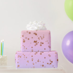 Papel De Presente Padrão de bolinhas de confete holográfico Elegan