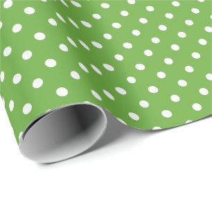 Papel De Presente Padrão de Bolinhas de Maçã Verde