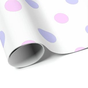 Papel De Presente Padrão de bolinhas - Rosa Pálido e Roxo Pálido