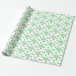 Papel De Presente Padrão de Bolo de Aniversário do Dia de São Patríc