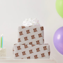 Papel De Presente Padrão de Boots do Cowboy